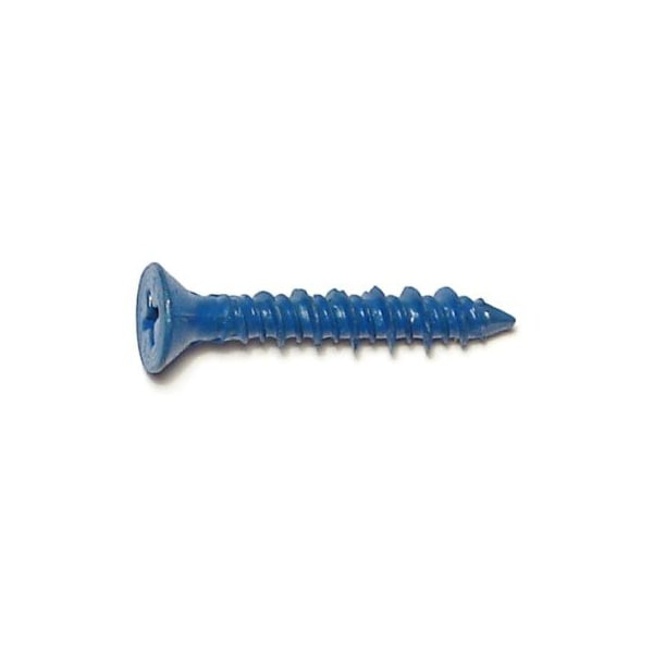 Red Head Tapcon Concrete Screw, 3/16" Dia., Flat, 1 1/4 in L, Steel Blue Ruspert, 100 PK 08124 - main